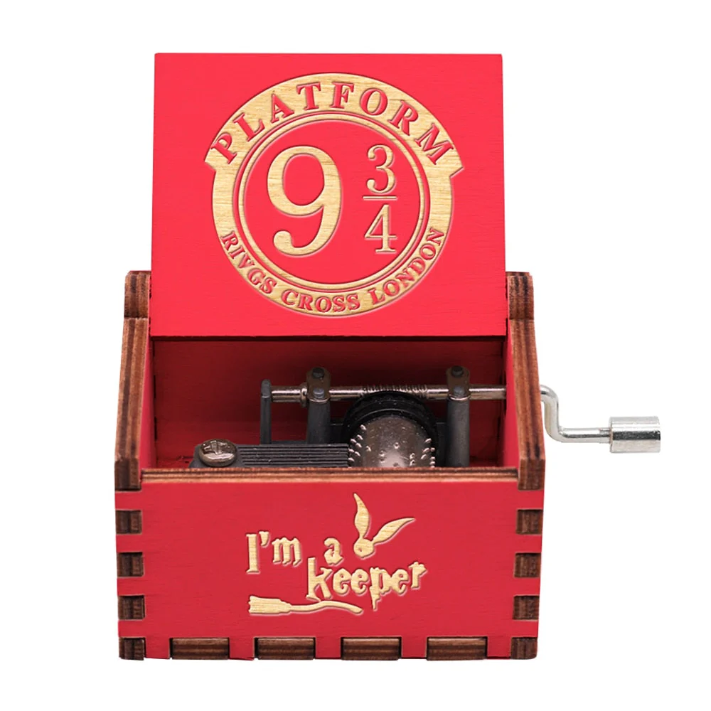 HULIANFU  Wooden Hand Crank Music Box Magic School Game Jurassic Park Godfather Children  Holiday Gift Christmas New Year Gift - Deanwangkt