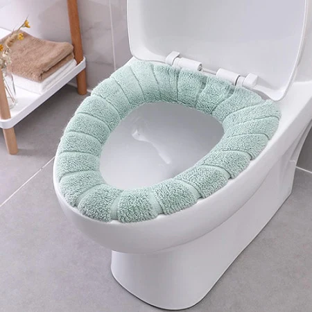 HULIANFU NEW Toilet Seat Mat Set Bathroom Universal Warm Soft Washable Closestool Mat Seat Case Winter Warmer Mat Pad Bidet Covers - Deanwangkt