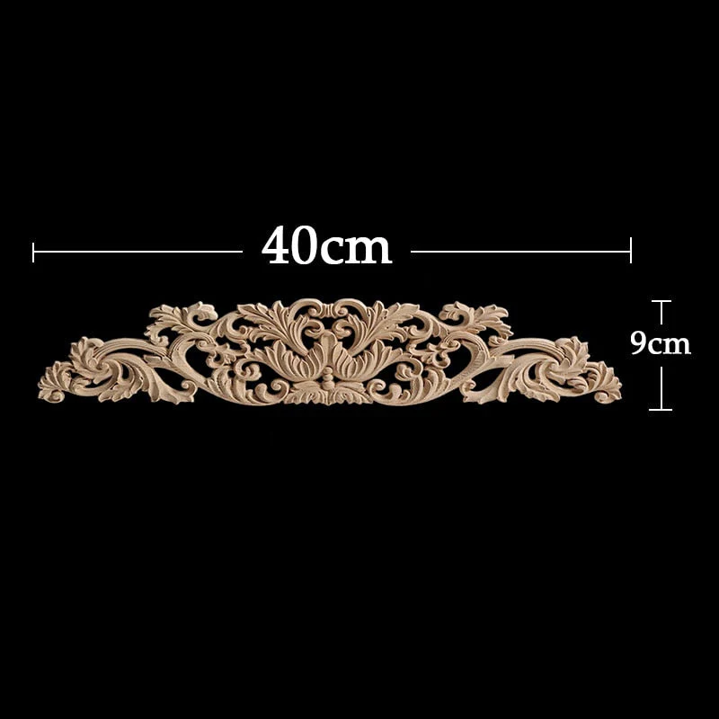 HULIANFU Long Rose Flower Exquisite Carving Natural Wood Appliques Furniture Wooden Mouldings Wmqe Vintage Unpainted Decoration Decal - Deanwangkt