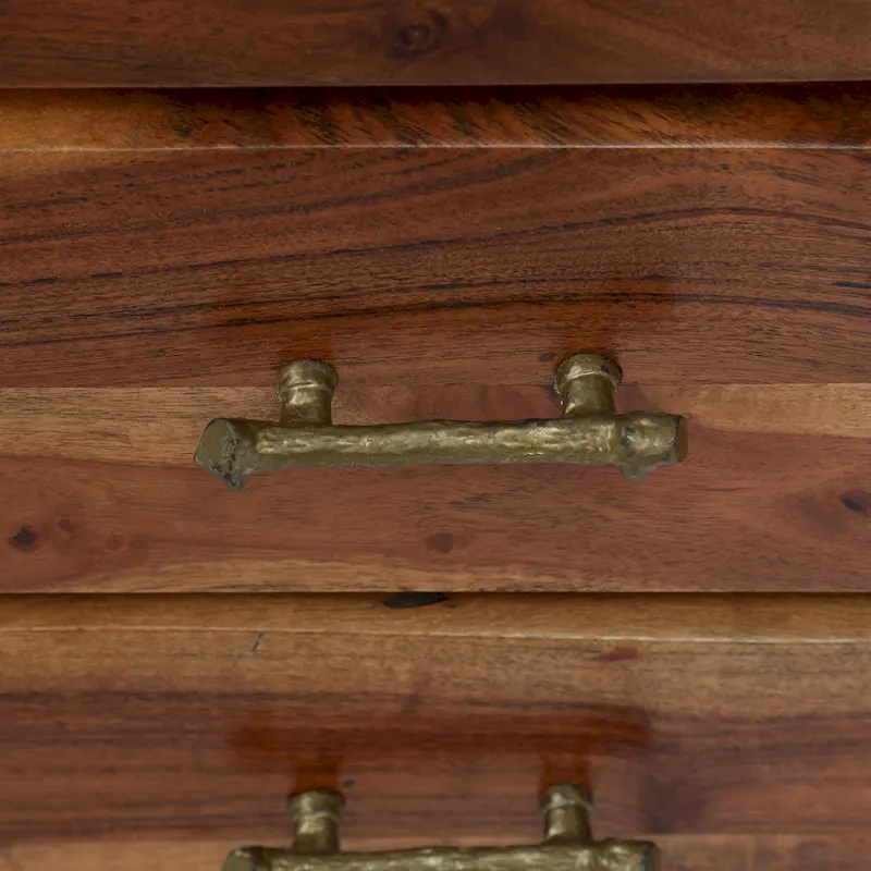 Terrell Handcrafted Boho Acacia Wood 3 Drawer Nightstand (Set of 2) by Christopher Knight Home