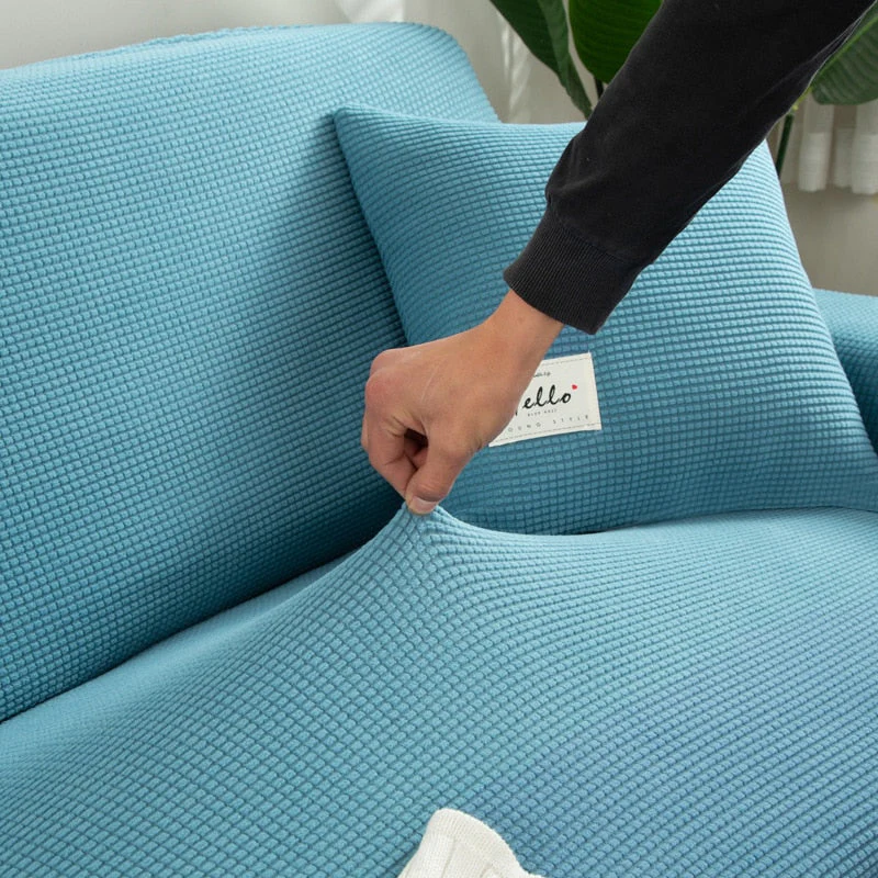 HULIANFU Living Room Elastic Sofa Cover Thick Polar Fleece 1/2/3/4 Seat Sofa Cover L Shape Corner Sofa Armchair Sofa Cover Dustproof - Deanwangkt