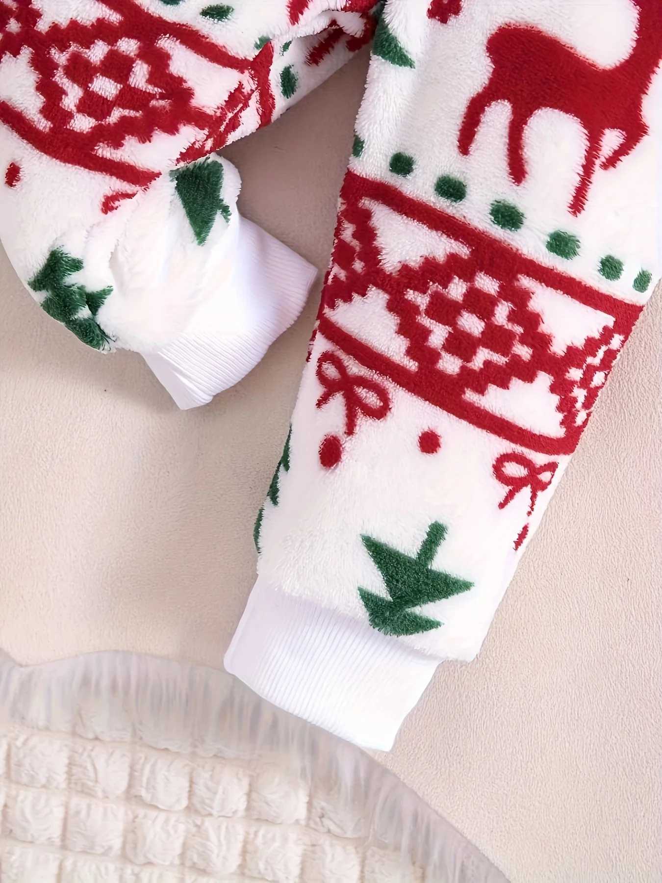 Baby Girl Christmas Fashionable Cartoon Pattern Autumn And Winter Flannel Suit Children's Warm New Two-piece Underwear - Deanwangkt