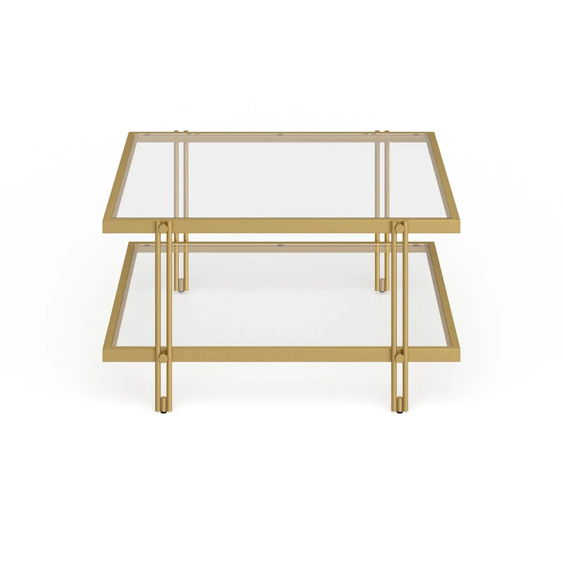 Inez Modern Steel and Glass Coffee Table