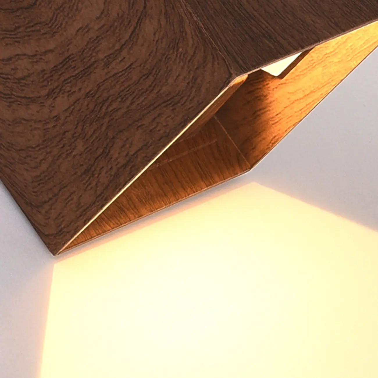 Walnut Geometric 2-Light LED Wall Sconce with Up & Down