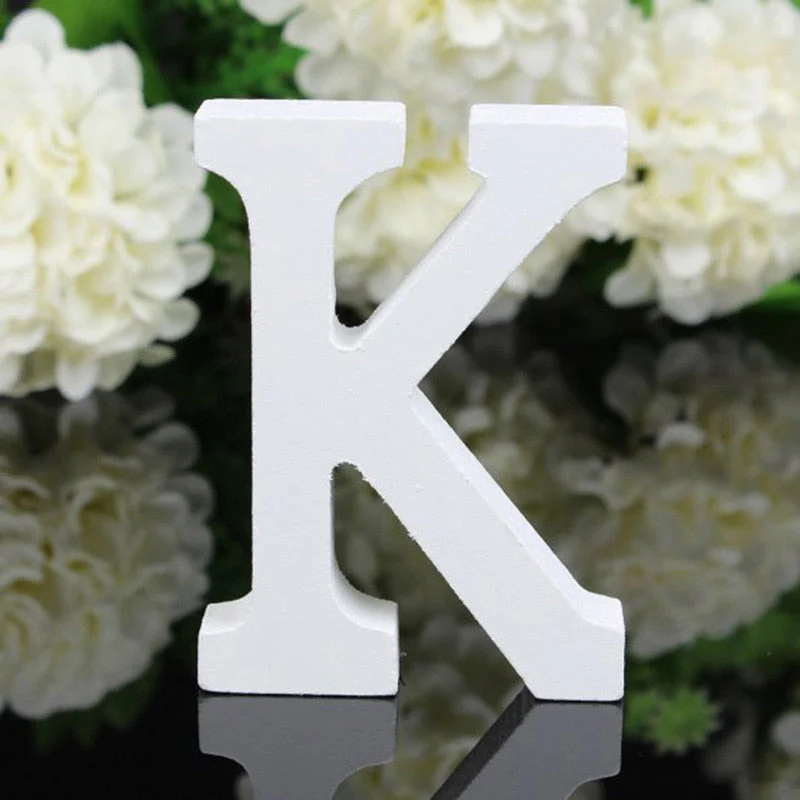 HULIANFU White Wood Letter Alphabet DIY Personalised Name Design Art Crafts Free Standing Xmas Birthday Wedding Party Home Decoration - Deanwangkt