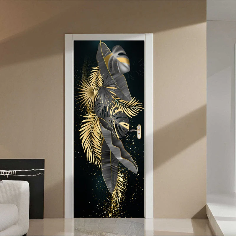 HULIANFU 2026  PVC Self-Adhesive Waterproof Door Sticker Modern 3D Abstract Line Mural Wallpaper Living Room Study Home Decor Art Door Poster - Deanwangkt