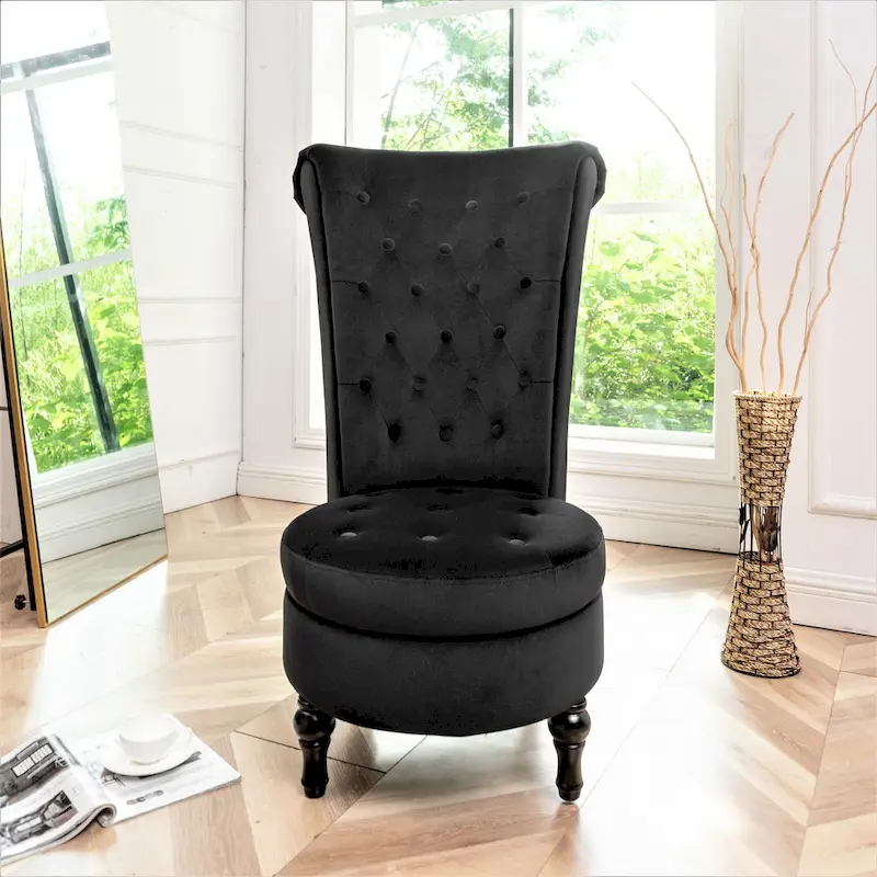 Gosser 20 Wide Velvet High Back Vanity Chair