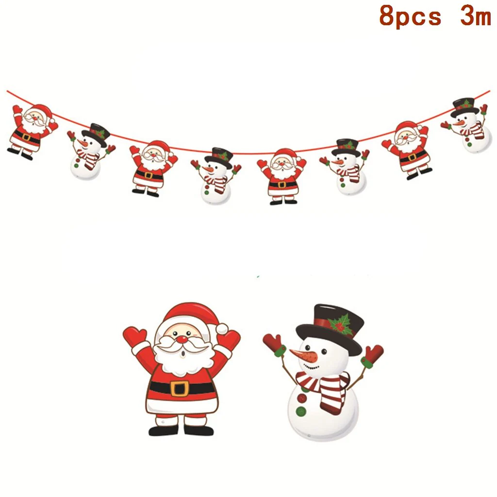 HULIANFU Wooden Christmas Door Wreath Oranments Wall Xmas Dec Merry Christmas Decor For Home  Happy New Year Naviidad Door Wreath - Deanwangkt