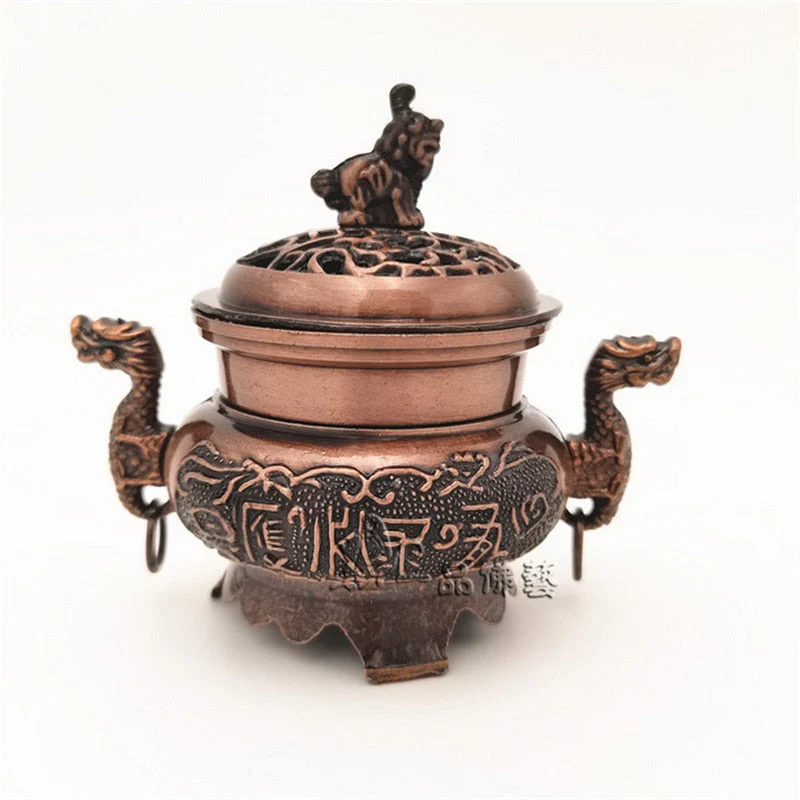 HULIANFU Retro Lotus Incense Burners Dragon Incense Holder Incense Burner Mini Sandalwood Censer Home Office Decor Decoration Craft - Deanwangkt