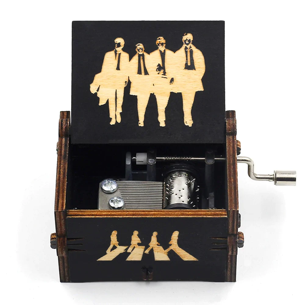 HULIANFU New Attack On Titan Queen Music Box Antique Carved Wooden Hand Cranks Power Game Crossing Rainbow Christmas Birthday Gifts - Deanwangkt