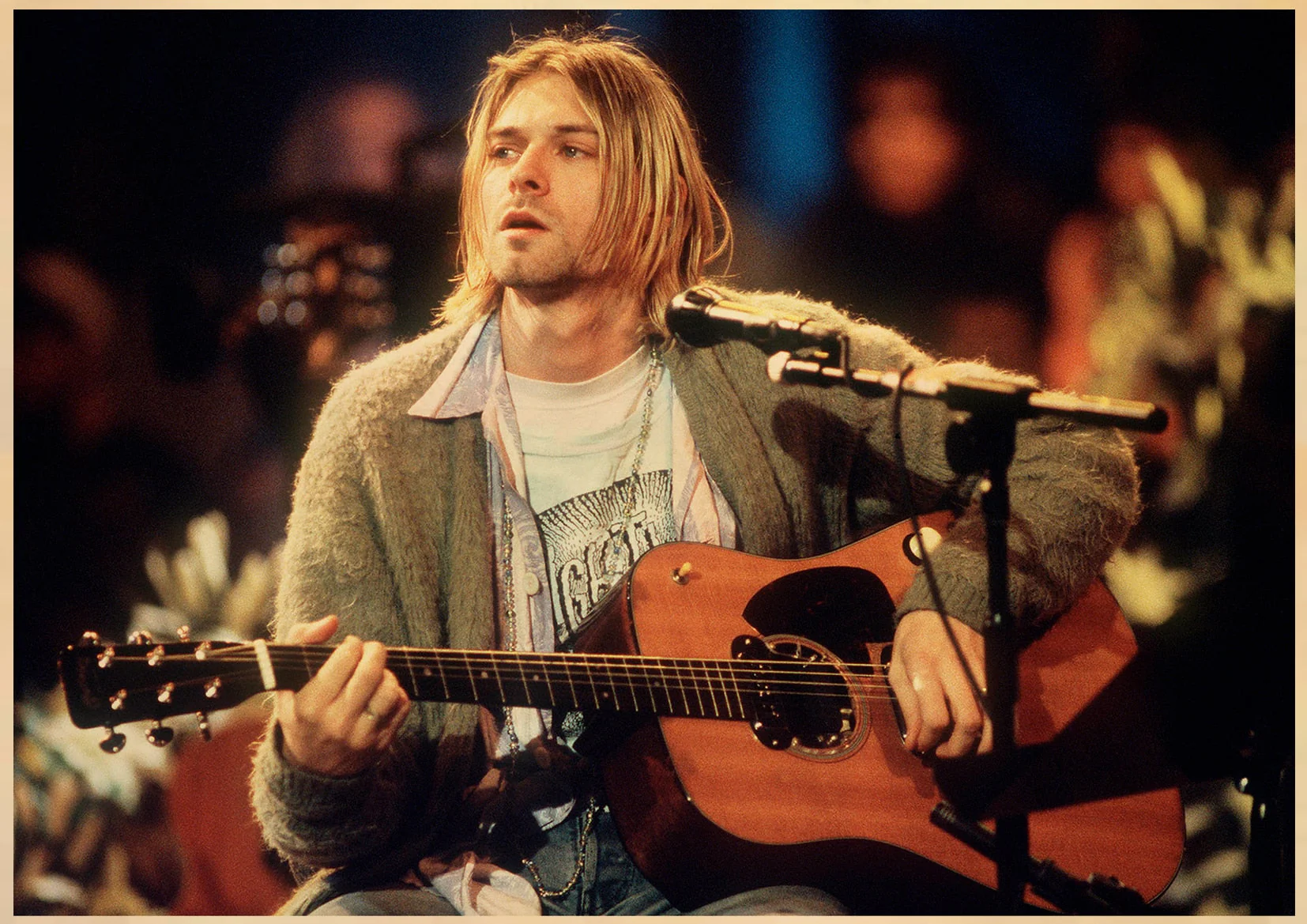 HULIANFU Singer Kurt Cobain Posters Rock and Roll Music Retro Kraft Paper Sticker DIY Vintage Room Bar Cafe Decor Gift Art Wall Paintings - Deanwangkt