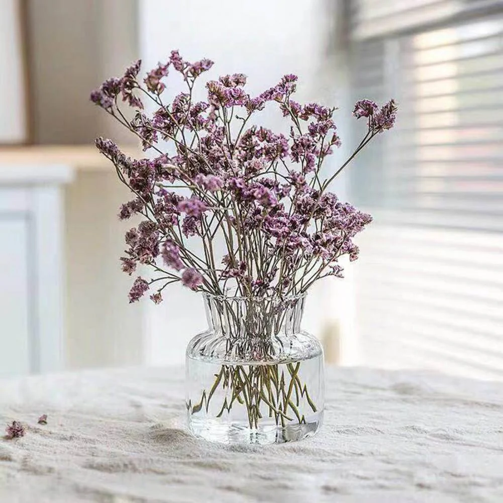 HULIANFU Simple Transparent Glass Small Vase Nordic Decoration Living Room Flower Home Vases For Flowers Aromatherapy Bottle - Deanwangkt
