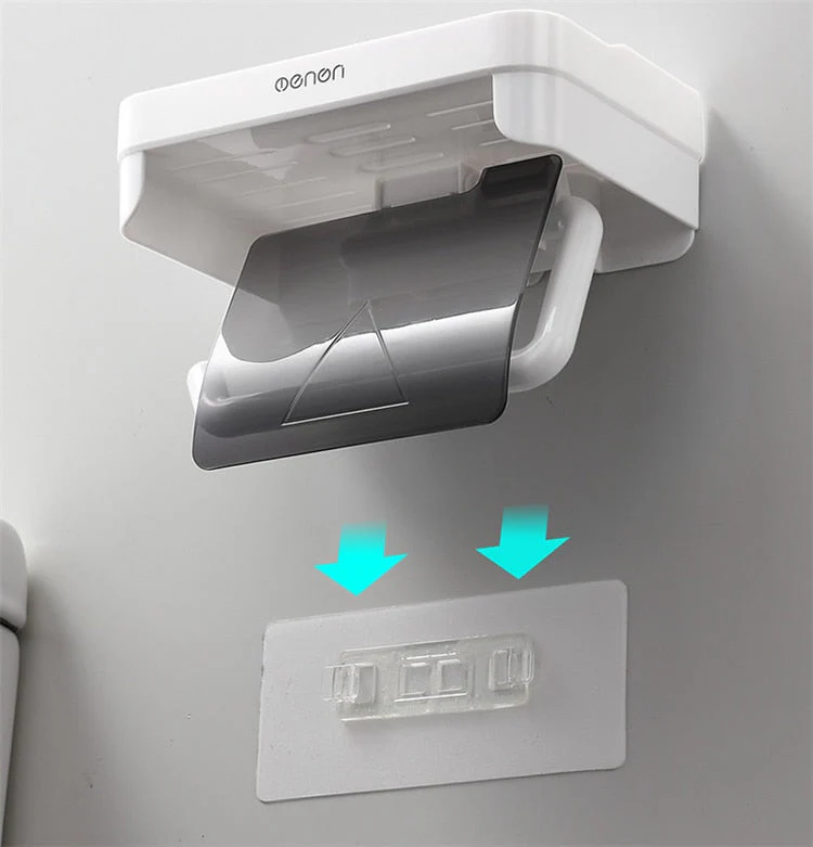 HULIANFU Wall Mount Roll Paper Storage Rack Multi-function Toilet Paper Holder Rack Bathroom Rack Shelves 3 Colors - Deanwangkt