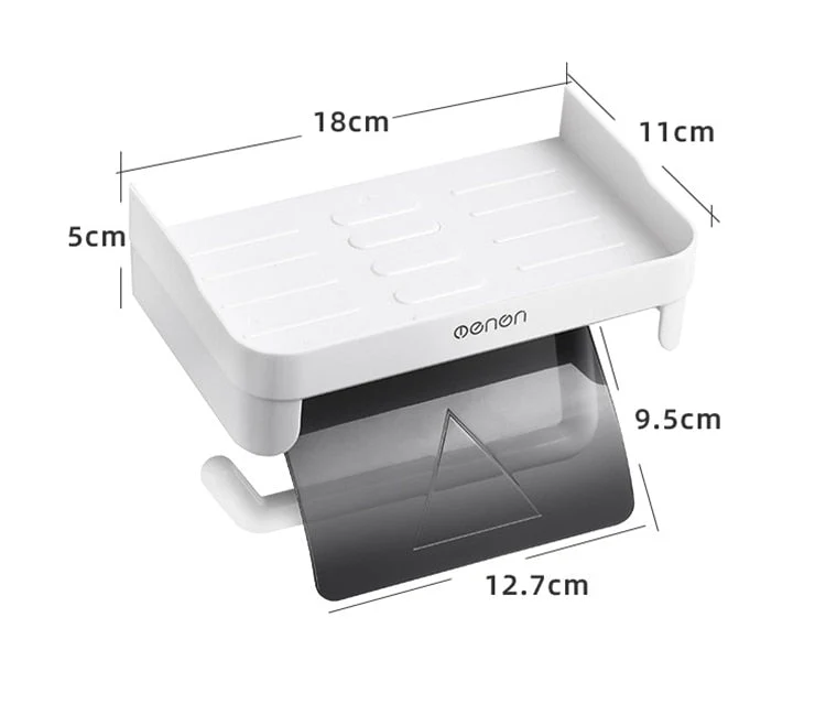 HULIANFU Wall Mount Roll Paper Storage Rack Multi-function Toilet Paper Holder Rack Bathroom Rack Shelves 3 Colors - Deanwangkt