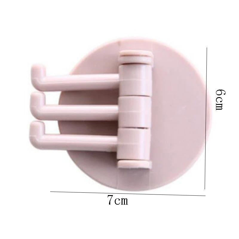 HULIANFU Three Branch Rotatable Seamless Adhesive Hook Strong Bearing Stick Hook Kitchen Wall Hanger Bathroom Kitchen supplies Hooks - Deanwangkt