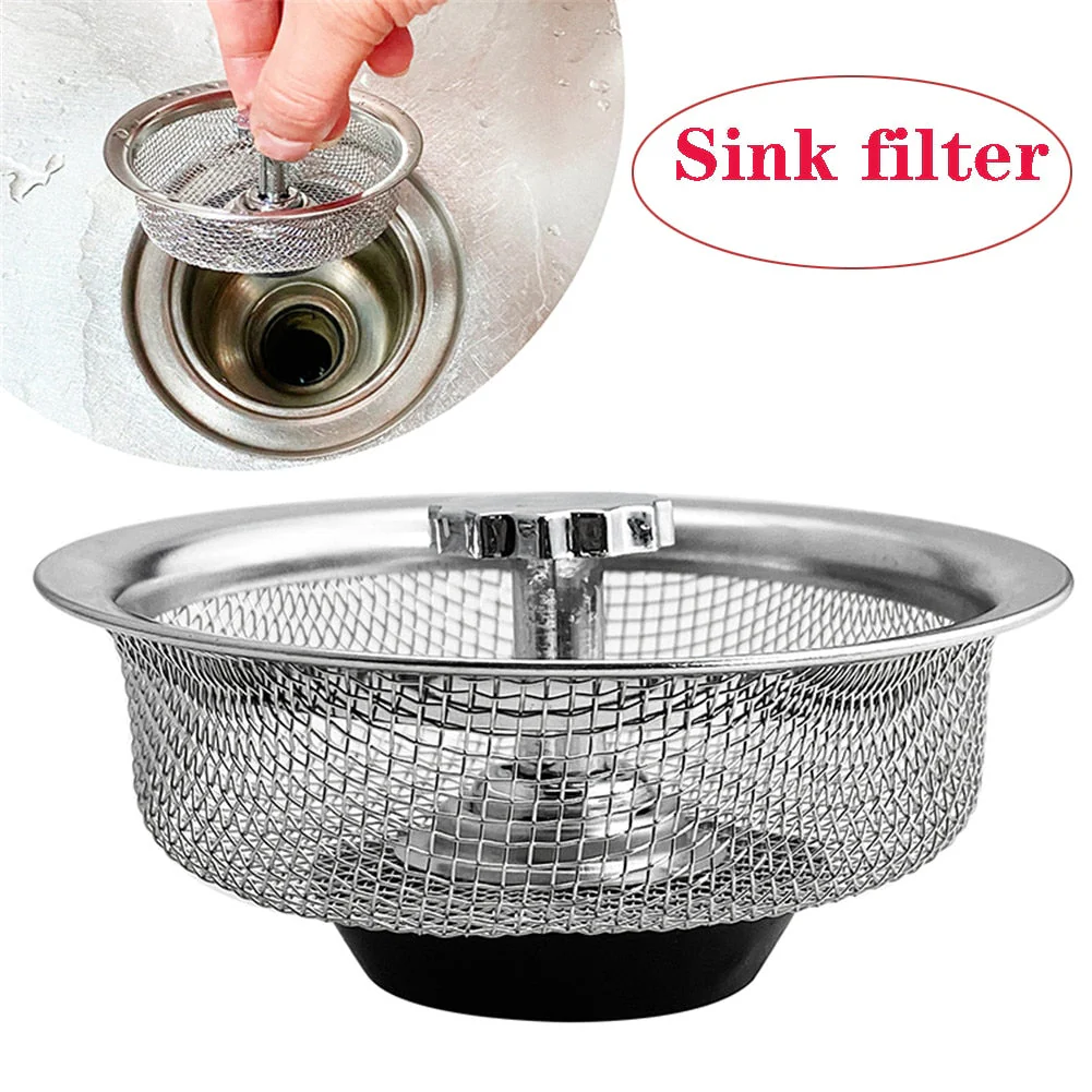 HULIANFU Stainless Steel Sink Strainer Waste Disposer Outfall Strainer Sink Filter Hair Sewer Outfall Kitchen Accessories Kitchen Tool - Deanwangkt