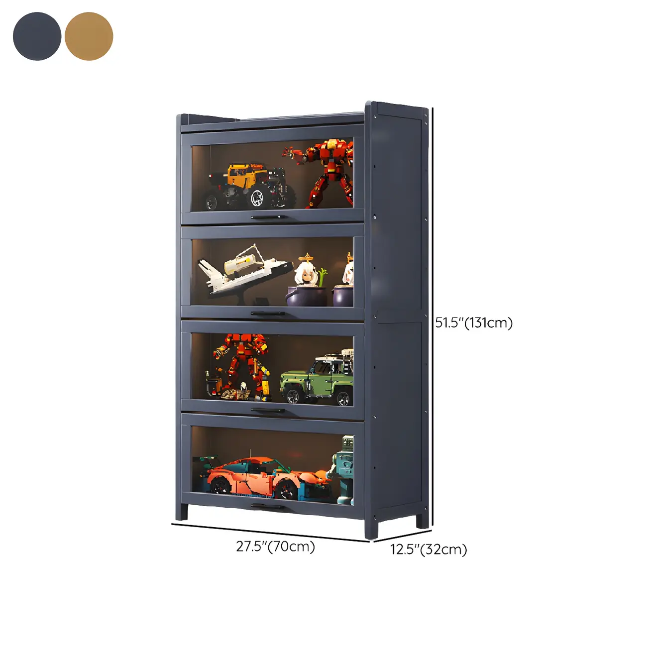 Living Room Modern Gray Bamboo Display Cabinet