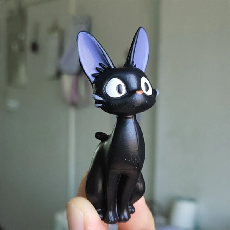 HULIANFU Lovely Cartoon Big Black Cat White Cat Model Figurines Decoration Desk Decor DIY Crafts Garden Home Office Ornament Miniatures - Deanwangkt