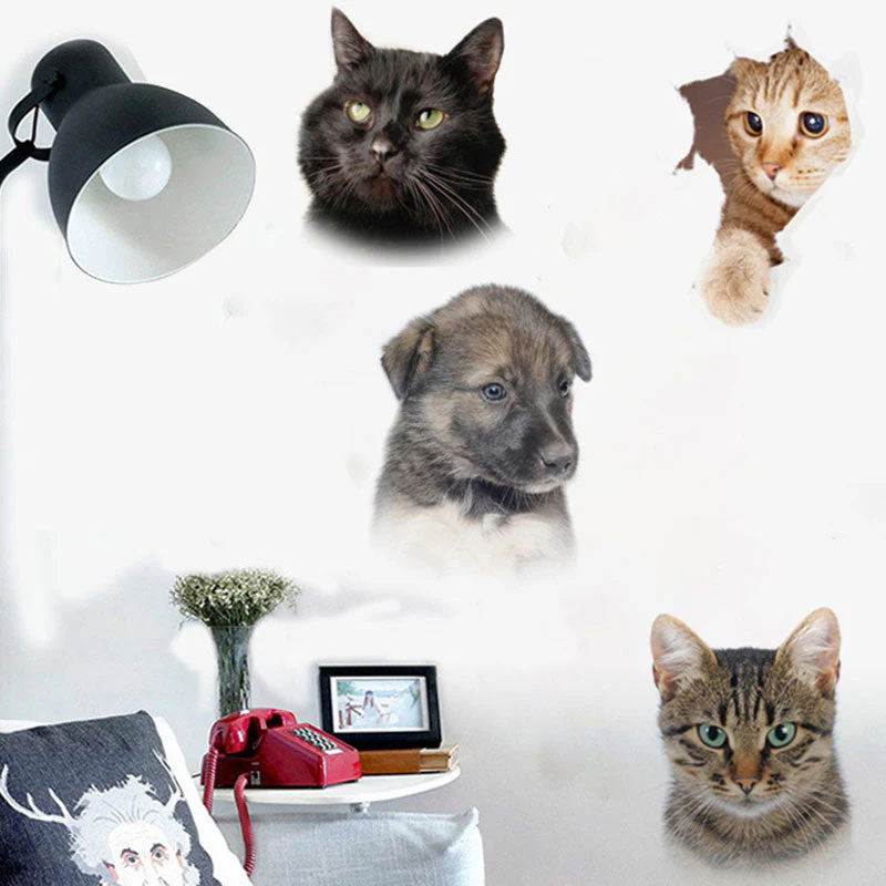 HULIANFU Toilet Stickers 3D Cat Vivid Wall Sticker  Fashion Lovely Animal Pvc Waterproof Decal For Bathroom Toilet Kicthen Decorative - Deanwangkt