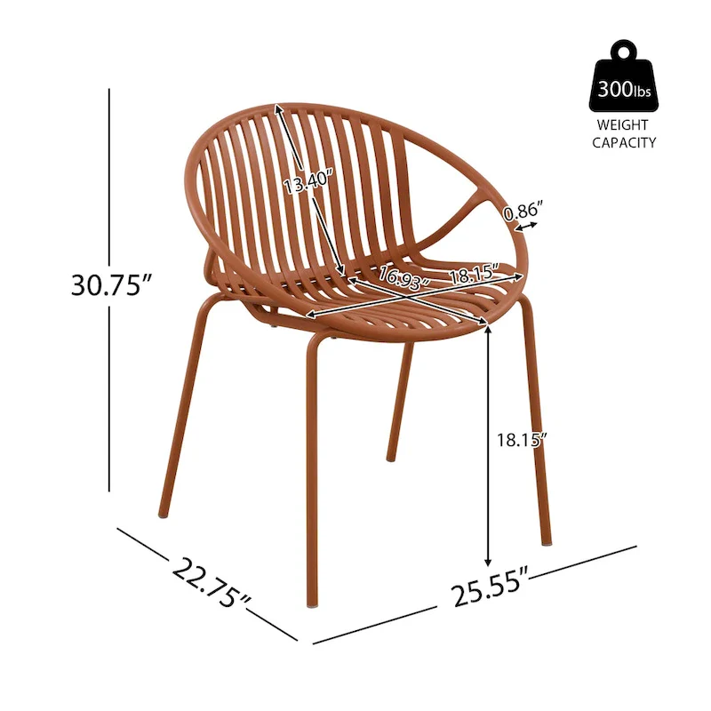 Patio Dining Chairs Stackable Chairs with Breathable Design
