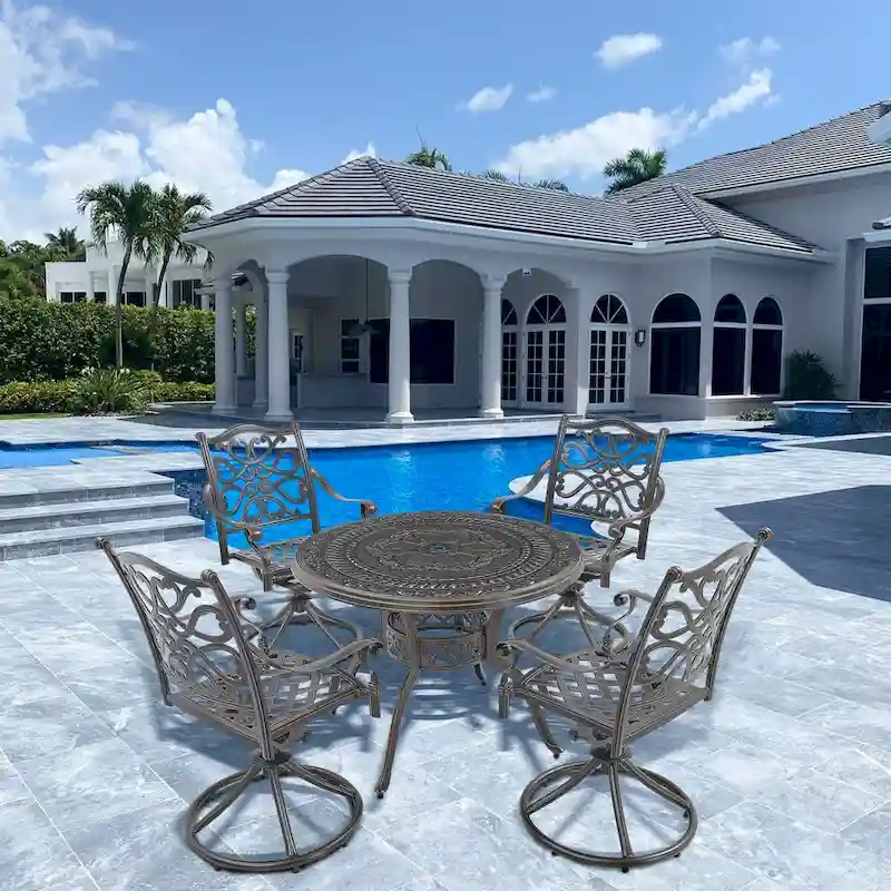 5-Piece Cast Aluminum Patio Dining Set