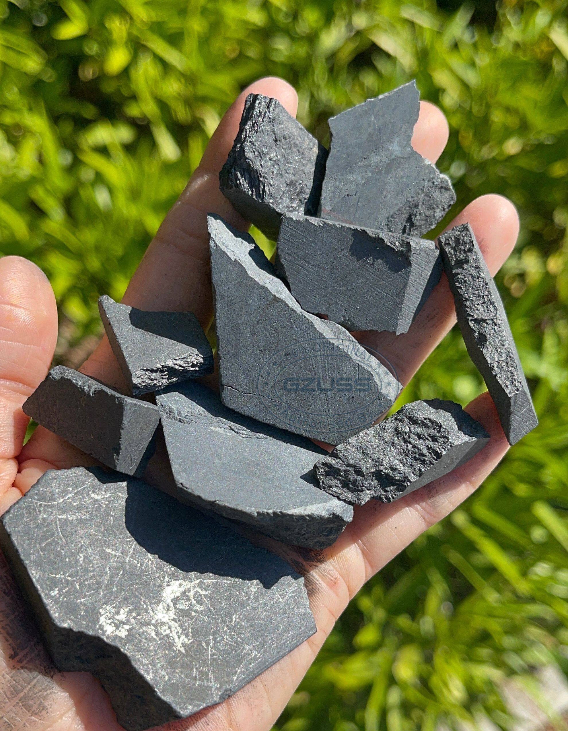 HULIANFU Raw Shungite Stone Raw Stones - Healing Crystals and Stones - Shungite Stone - Emf Protection Stones - Root Chakra Stones - Deanwangkt