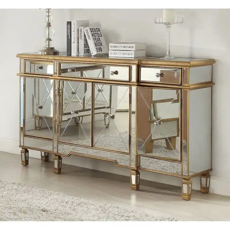 60 Mirrored reflection Andrea hall console cabinet - 60 Inch