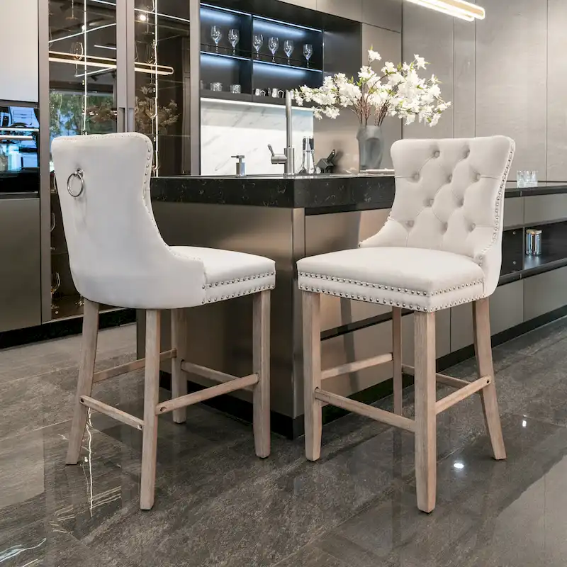 Velvet Upholstered Barstools
