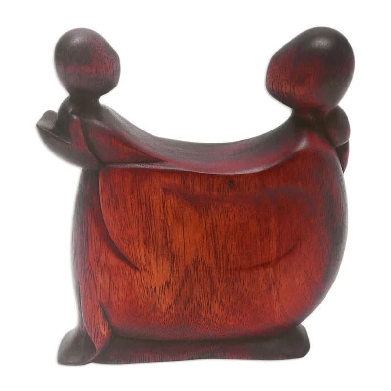 Novica Handmade Daughters Happiness Wood Sculpture