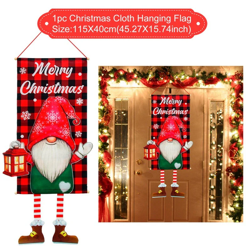 HULIANFU Merry Christmas Hanging Flag Christmas Decorations For Home Door Christmas Ornaments Xmas Gifts Navidad Decor 2026  New Year - Deanwangkt