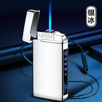 HULIANFU New Windproof Metal Dual Plasma Arc Lighter Jet USB Torch Lighter Gas Electric Butane Chargeable Pipe Cigar Lighter Gadgets - Deanwangkt