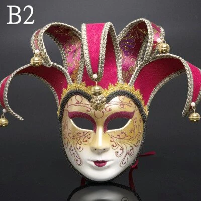HULIANFU Newly High-end Venetian Masquerade Mask Mask Europe and The United States Halloween Clown Mask Show Supplies - Deanwangkt