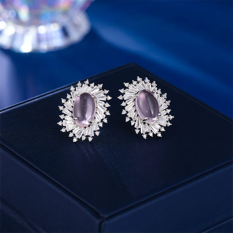 2025 Summer simple temperament niche high-end earrings fashionable small fresh geometric fireworks earrings zircon jewelry wholesale - Deanwangkt