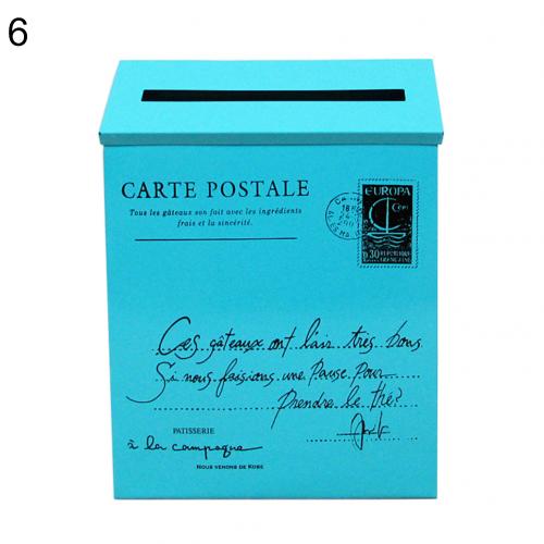 HULIANFU Retro Metal Mailboxes Wall Mounted Mail Box Mailbox Bucket Newspaper Letter Box Post Garden Decoration Garden Supplies - Deanwangkt