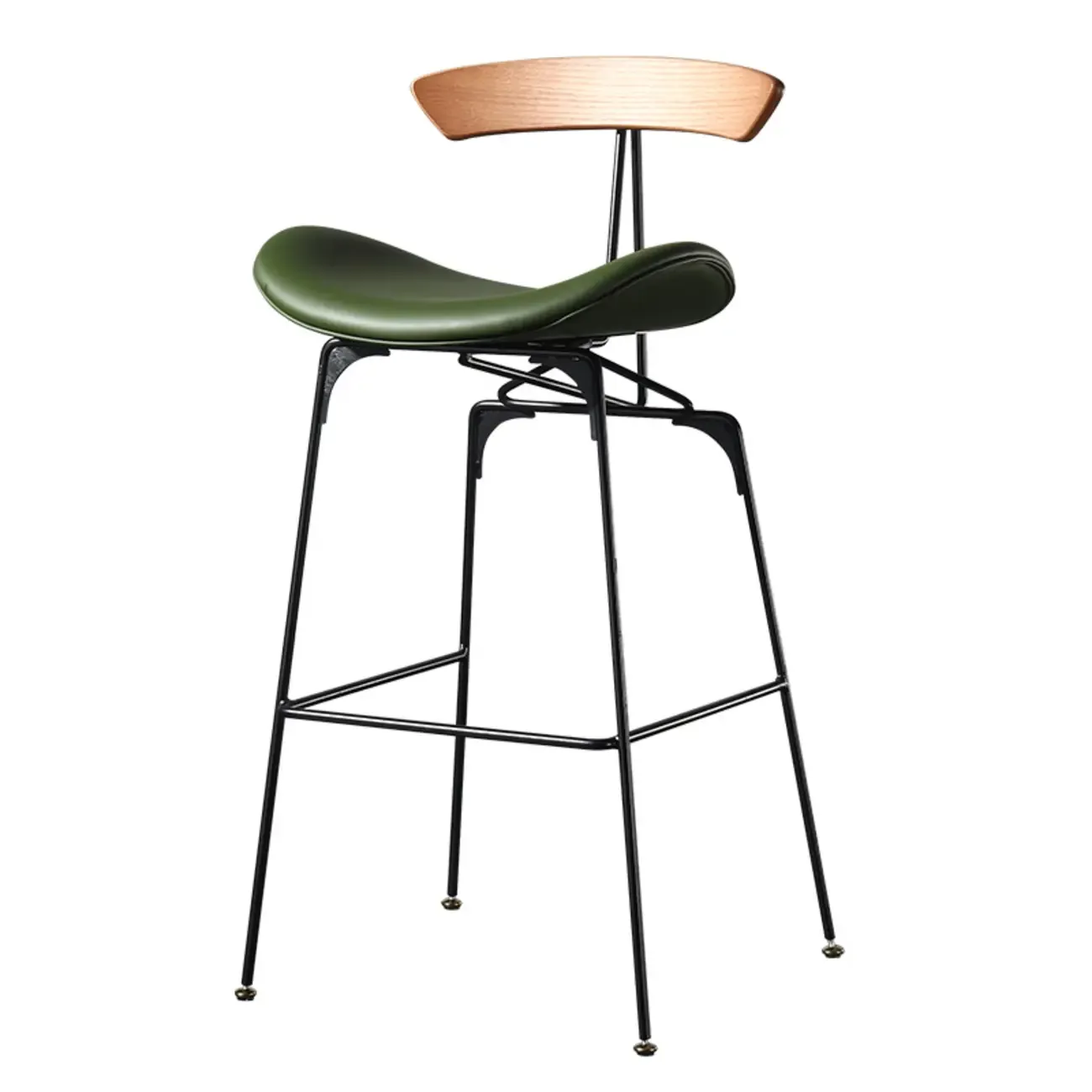 Modern Saddle Genuine Leather Low Back Bar Stool