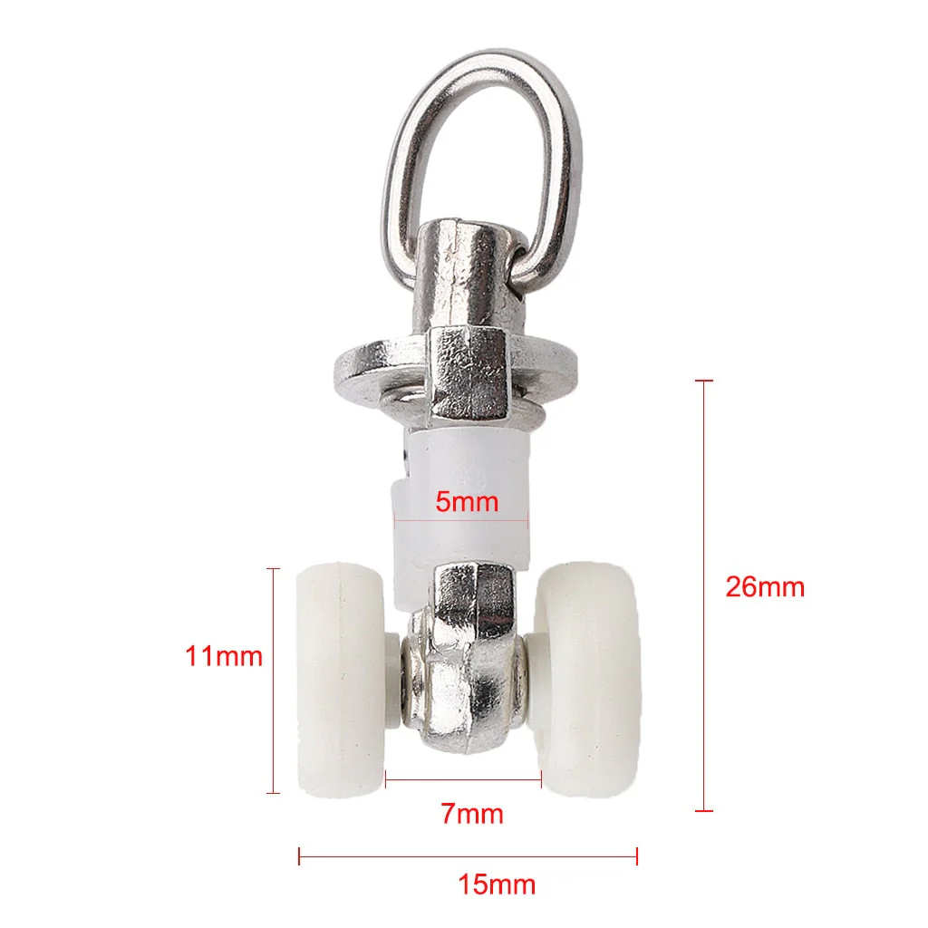 HULIANFU Silent Track Glider Runner Hooks Gliding Runner Wheel Curtain Carrier 26mm - Deanwangkt