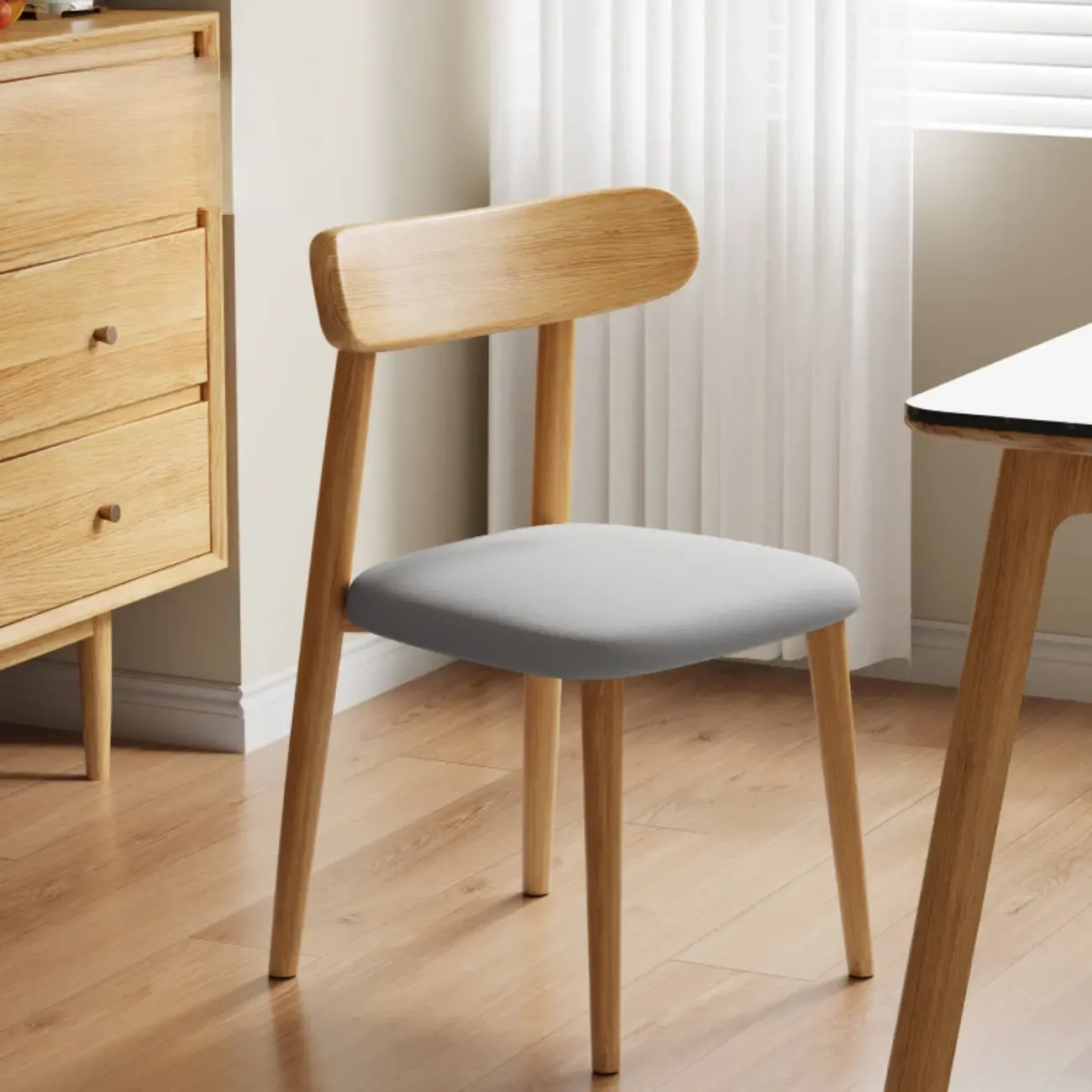 Modern Armless Leather Dining Chair with Low Back