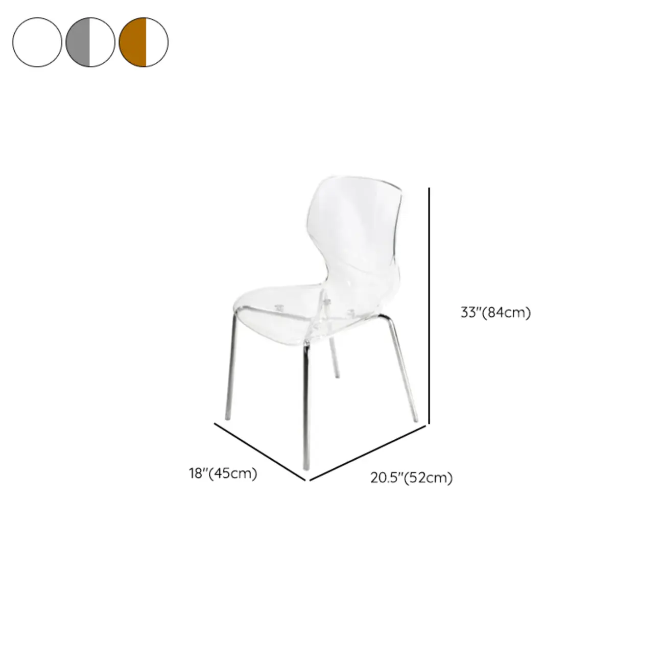 Modern Wingback Plastic Acrylic Dining Chair
