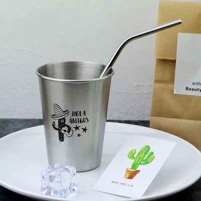 HULIANFU NorthernEurope Ins Industry Style 304 Stainless Steel Spray Paint Beer Cup Cold Water Drinks Cup Household Office Use Gargle Cup - Deanwangkt