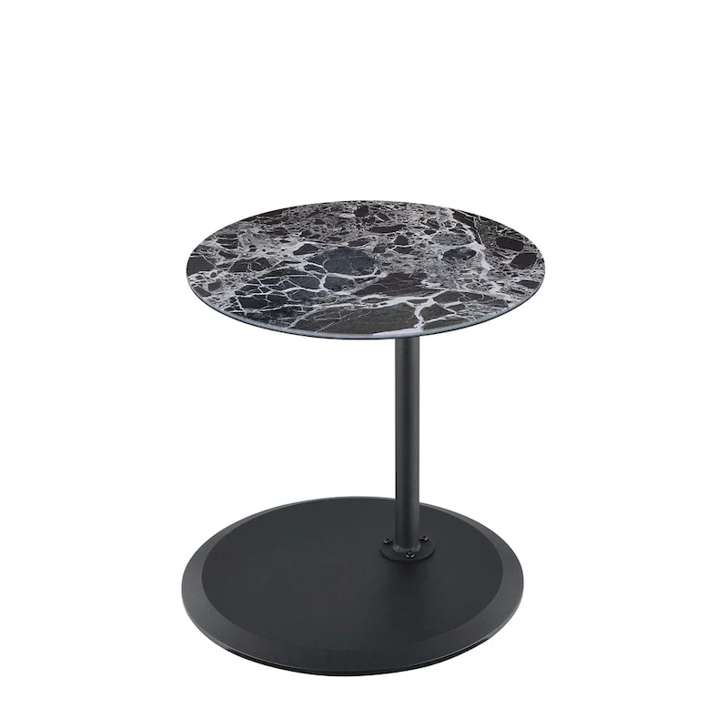 End Table with Height Adjustable Marble Textured Top