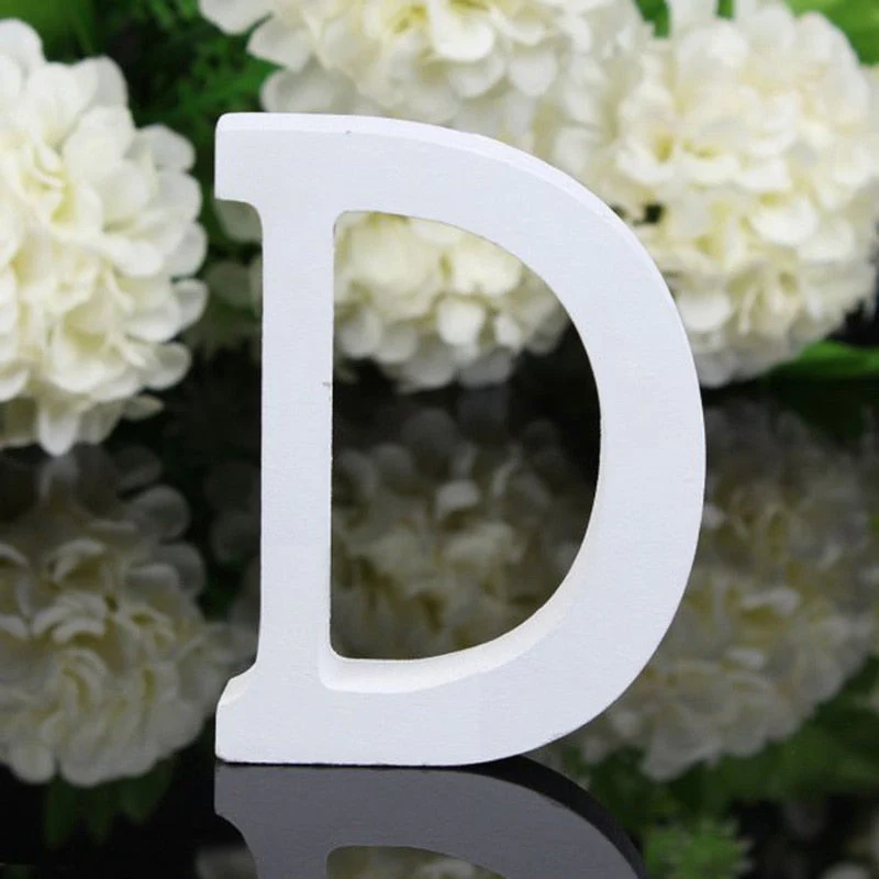 HULIANFU White Wood Letter Alphabet DIY Personalised Name Design Art Crafts Free Standing Xmas Birthday Wedding Party Home Decoration - Deanwangkt