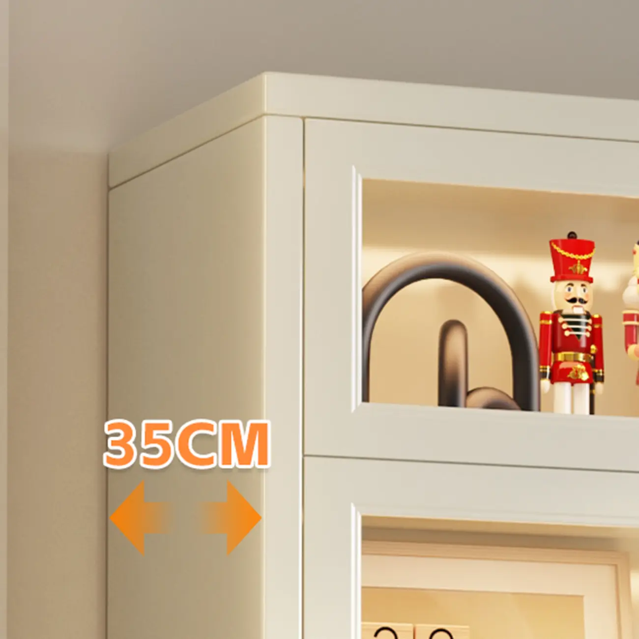 Chalk Vertical Bookshelves with 3 Cabinets, 3-Shelf Alloy Frame and Closed Back