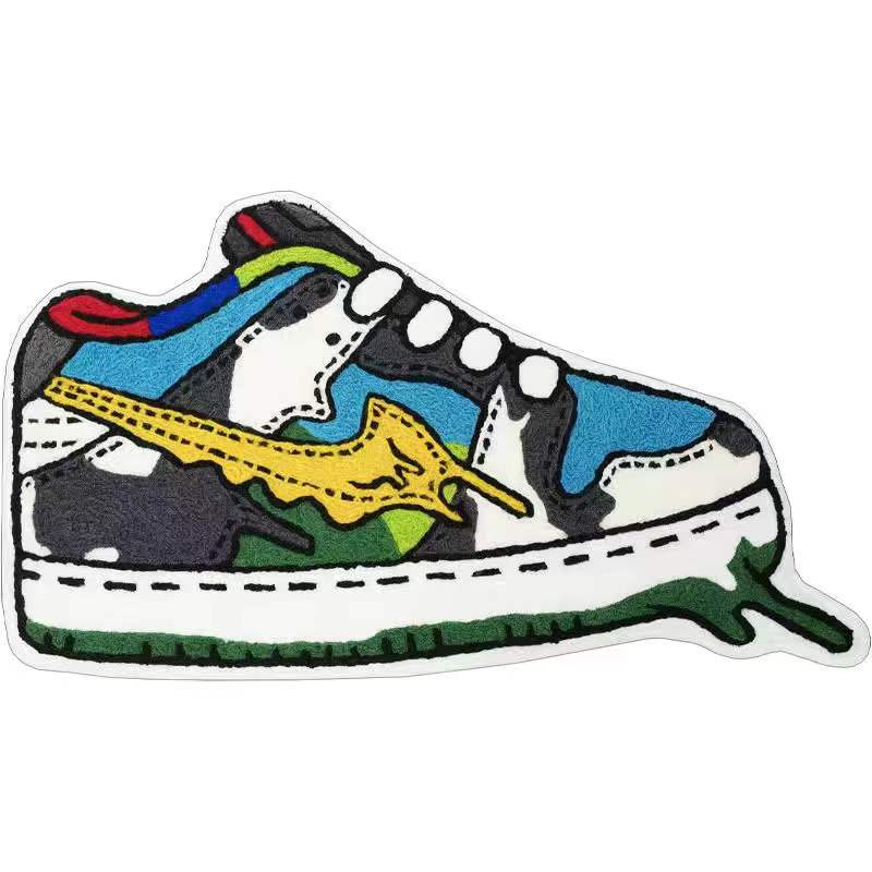 HULIANFU Sneaker Carpet Popular Fashion Rugs Living Room Decoration Bedroom Parlor Children Room Area Rug Mat Soft Flannel Rug and Carpet - Deanwangkt