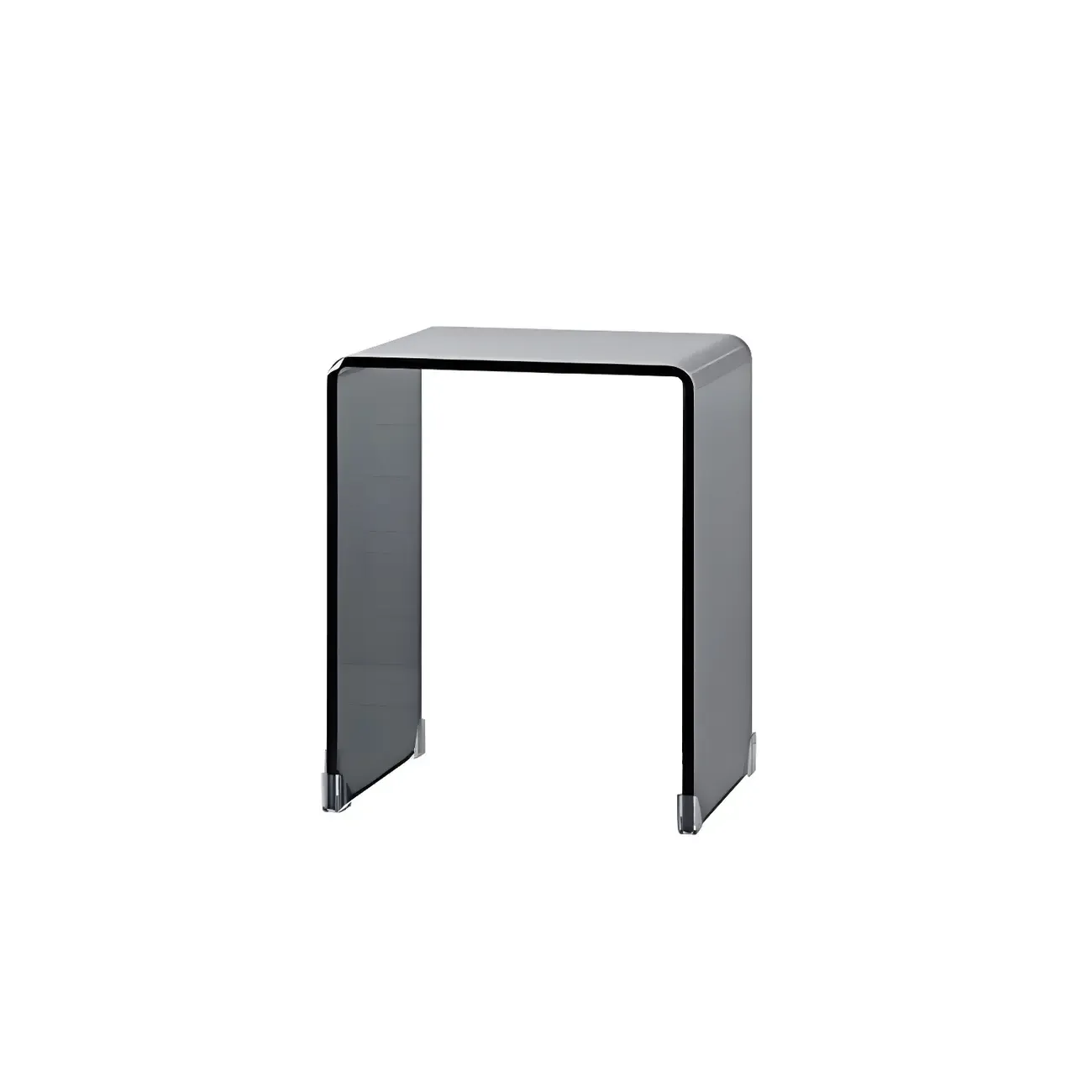 Stylish Clear Glass Nightstand with Open Shelf