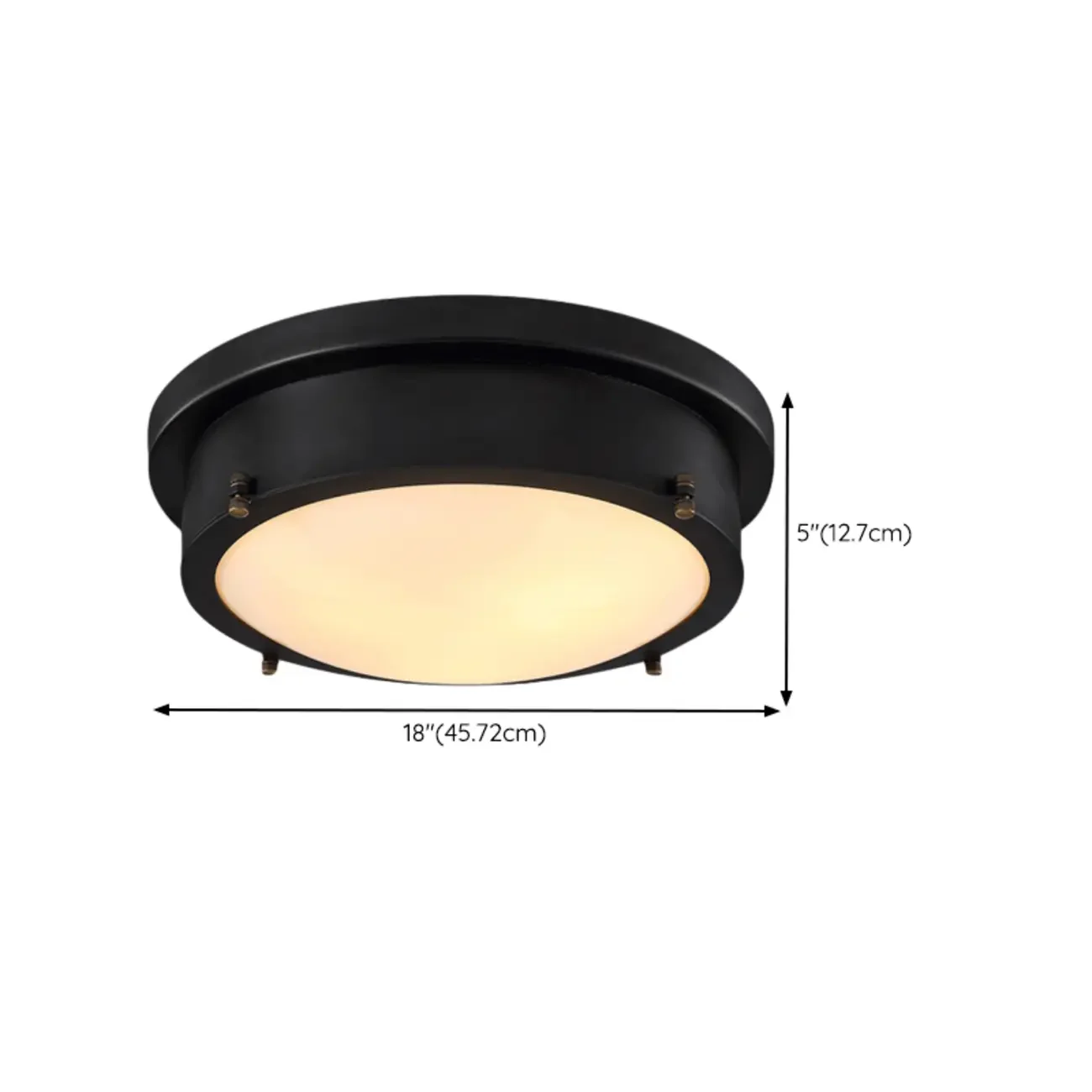 Industrial Black Round Warm LED Flush Mount Ceiling Light