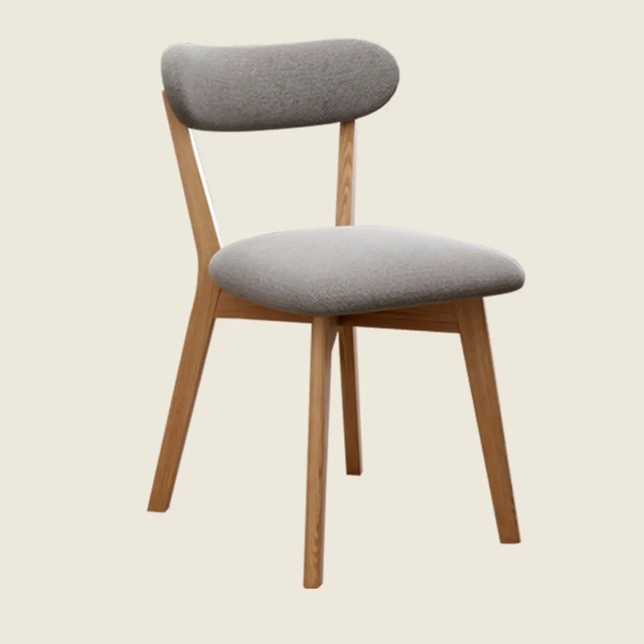 Walnut Wood Mid-Century Modern Upholstered Dining Chair