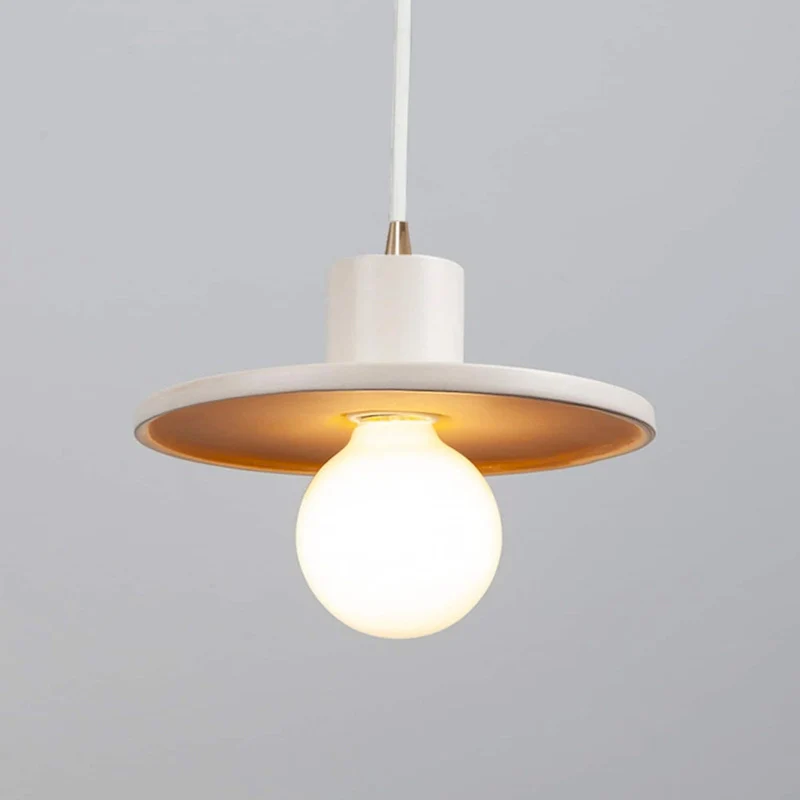 Justice Design Group Ceramic Saucer Pendant - Matte White with Champagne Gold Internal Finish