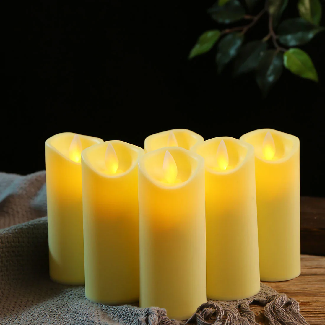 HULIANFU Pack of 3/6 LED Battery Operated Flameless Candles Remote Control,Moving Wick Swing Flame Pillar Candles For Wedding Birthday - Deanwangkt