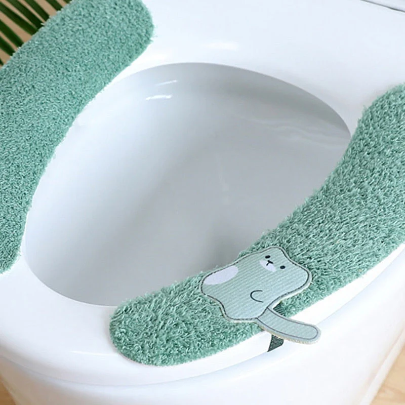 HULIANFU Universal Toilet Seat Stickers With Handles Cartoon Toilet Cushion Pad Washable Household Bathroom Lid Cover Pad Cushion Mat - Deanwangkt