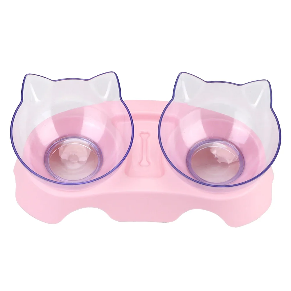 HULIANFU Non-Slip Pet Bowls For Cats Food Cat Water Bowl Double Cat Bowl Dog Bowl Pet Feeding Cat Dogs Feeder Protection Cervical - Deanwangkt